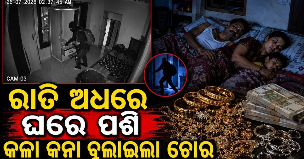 ଶୋଇ ରହିଲେ ଘର ଲୋକ; ଆରାମରେ ୬୦ ଲକ୍ଷର ଜିନିଷ ପତ୍ର ସହ ସୁନା ଗହଣା ନେଇ ଚୋର ମାରିଲା ଛୁ...