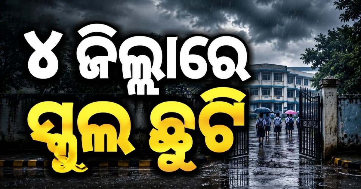 ବର୍ଷା ଓ ବନ୍ୟା ସ୍ଥିତିକୁ ଦେଖି ବଡ଼ ନିଷ୍ପତ୍ତି, ଏହି ସବୁ ଜିଲ୍ଲାରେ ବନ୍ଦ ରହିବ ସମସ୍ତ ସ୍କୁଲ