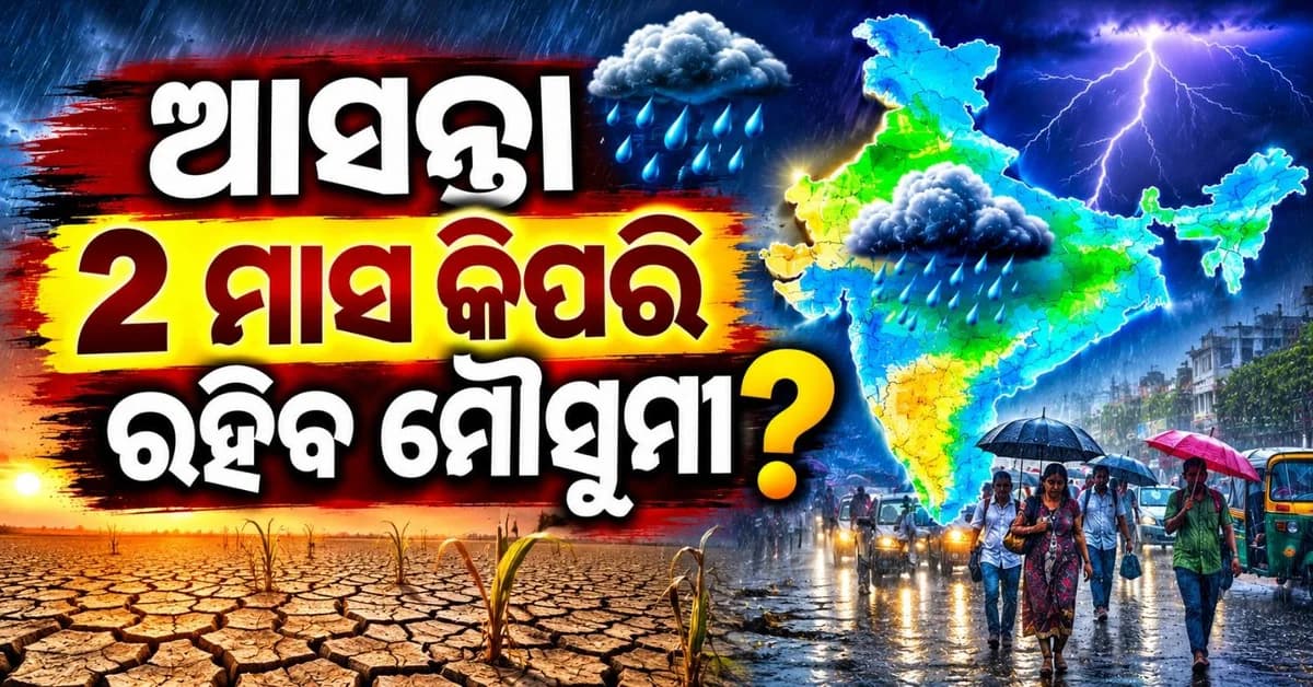 ଜୁନ୍-ଜୁଲାଇ ମାସରେ ୧୩% କମ୍ ବର୍ଷା; କିପରି ରହିବ ଆସନ୍ତା ଅଗଷ୍ଟ-ସେପ୍ଟେମ୍ବର ମାସରେ ମୌସୁମୀ?