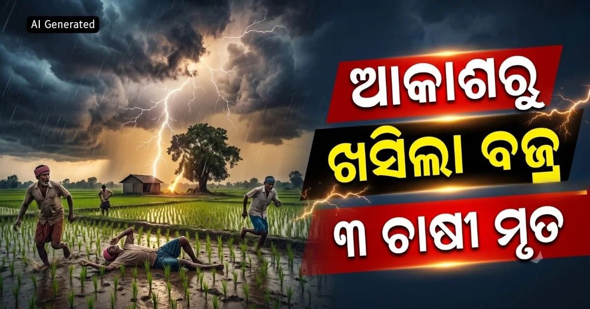ବଜ୍ରପାତ ନେଇଗଲା ୩ ଚାଷୀଙ୍କ ଜୀବନ, କ୍ଷେତରେ ଟଳିପଡ଼ିଲେ