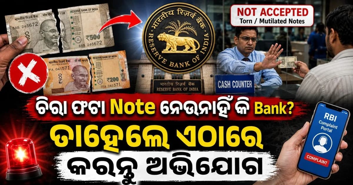ଚିରା ଫଟା ନୋଟ୍ ନେଉନାହିଁ କି ବ୍ୟାଙ୍କ? ତାହେଲେ ଏଠାରେ କରନ୍ତୁ ଅଭିଯୋଗ