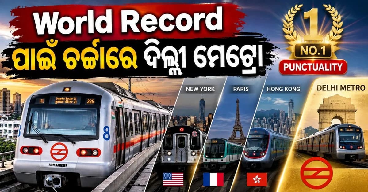 ରେକର୍ଡ଼ ଭାଙ୍ଗିଲା ଦିଲ୍ଲୀ ମେଟ୍ରୋ; ପଛରେ ପଡ଼ିଗଲେ ନ୍ୟୁୟର୍କ, ପ୍ୟାରିସ, ହଂକଂ
