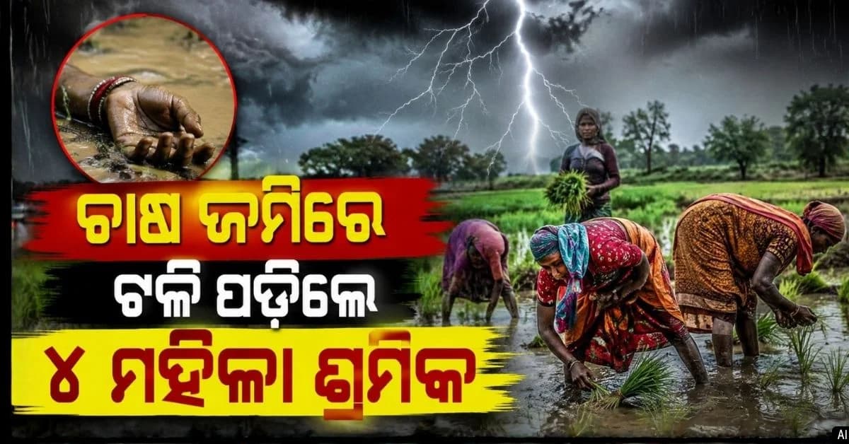 ଆକାଶରୁ ଖସିଲା ମୃତ୍ୟୁ; ବିଲରେ ଚାଲିଗଲା ୪ ମହିଳା ଶ୍ରମିକଙ୍କ ଜୀବନ
