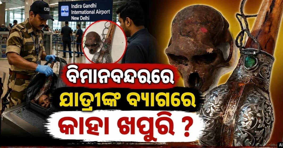 ଏୟାରପୋର୍ଟରେ ବ୍ୟାଗ ଯାଞ୍ଚ ବେଳେ ଚମକିଗଲା CISF, ଭିତରୁ ମିଳିଲା ଖପୁରି