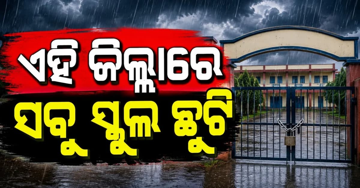 ପ୍ରବଳ ବର୍ଷାକୁ ଦୃଷ୍ଟିରେ ରଖି ମୟୂରଭଞ୍ଜରେ ଜିଲ୍ଲାର ସମସ୍ତ ସ୍କୁଲ ଛୁଟି