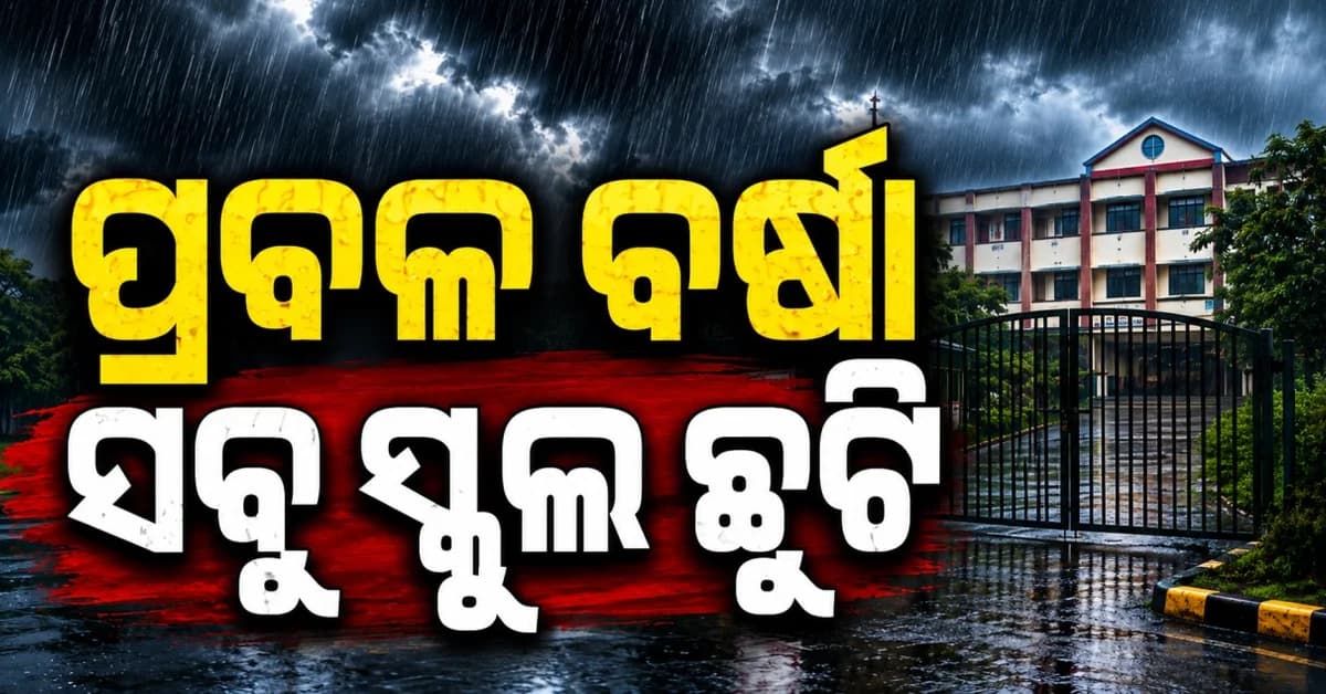 ପ୍ରବଳ ବର୍ଷାକୁ ଦୃଷ୍ଟିରେ ରଖି ମୟୂରଭଞ୍ଜରେ ଜିଲ୍ଲାର ସମସ୍ତ ସ୍କୁଲ ଛୁଟି