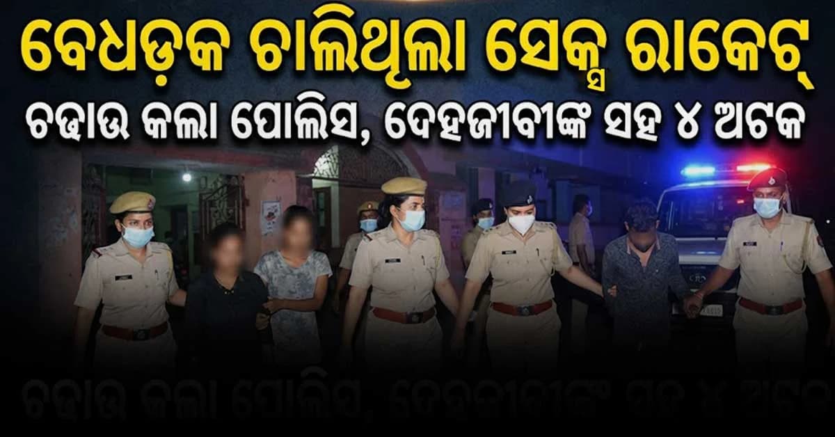 ବେଧଡ଼କ ଚାଲିଥିଲା ସେକ୍ସ ରାକେଟ୍ , ଚଢାଉ କଲା ପୋଲିସ, ଦେହଜୀବୀଙ୍କ ସହ ୪ ଅଟକ