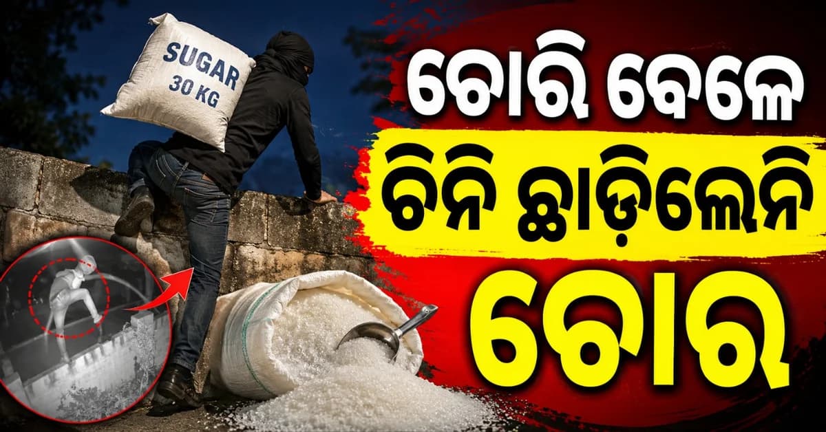 ଗହଣା ଚୋରି କରିବାକୁ ଆସିଥିଲେ ଚୋର; ହେଲେ ଉଠାଇନେଲେ ୩୦ କିଲୋ ଚିନି
