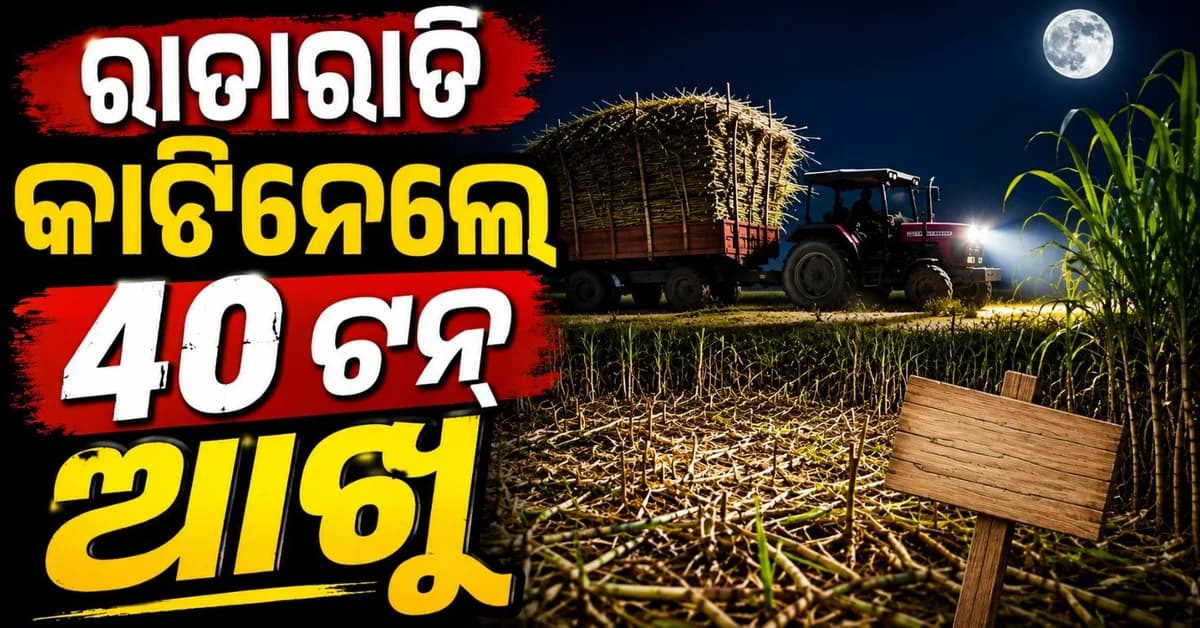 ରାତାରାତି ଉଠାଇନେଲେ ୪୦ ଟନ୍ ଆଖୁ; ୨ ସଦିଗ୍ଧ ଗିରଫ