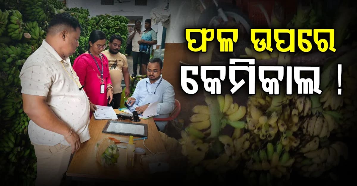 ଫଳ ଉପରେ କେମିକାଲ ବ୍ୟବହାର ପଡ଼ିଲା ମହଙ୍ଗା, ୨୦ କେଜି କଦଳୀ ଜବତ, ଜରିମାନା ଲାଗୁ