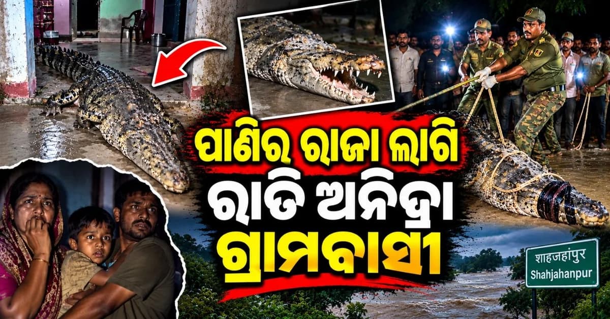ନଦୀରୁ ଆସି ଘରେ ପଶିଗଲା ୮ ଫୁଟ୍ ଲମ୍ବା କୁମ୍ଭୀର; ତାଜୁବ ହୋଇଗଲେ ଗ୍ରାମବାସୀ