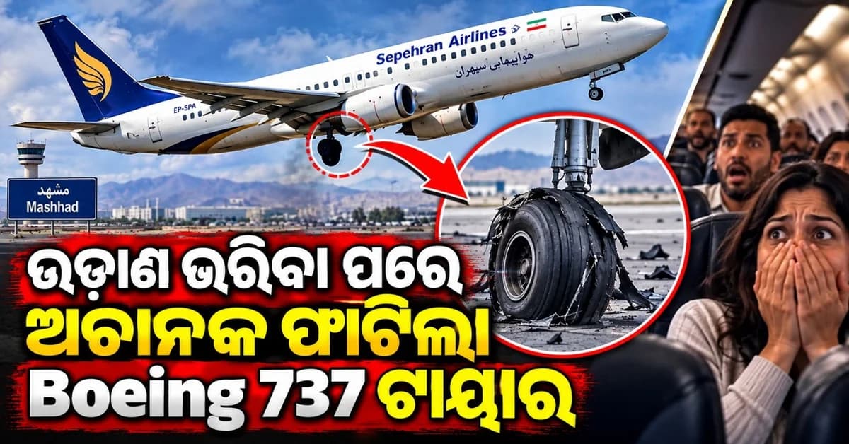 ଉଡ଼ାଣ ଭରିବା ପରେ ଫାଟିଲା ଟାୟାର; ଆକାଶରେ କମ୍ପି ଉଠିଲା ବୋଇଂ ୭୩୭ ବିମାନ