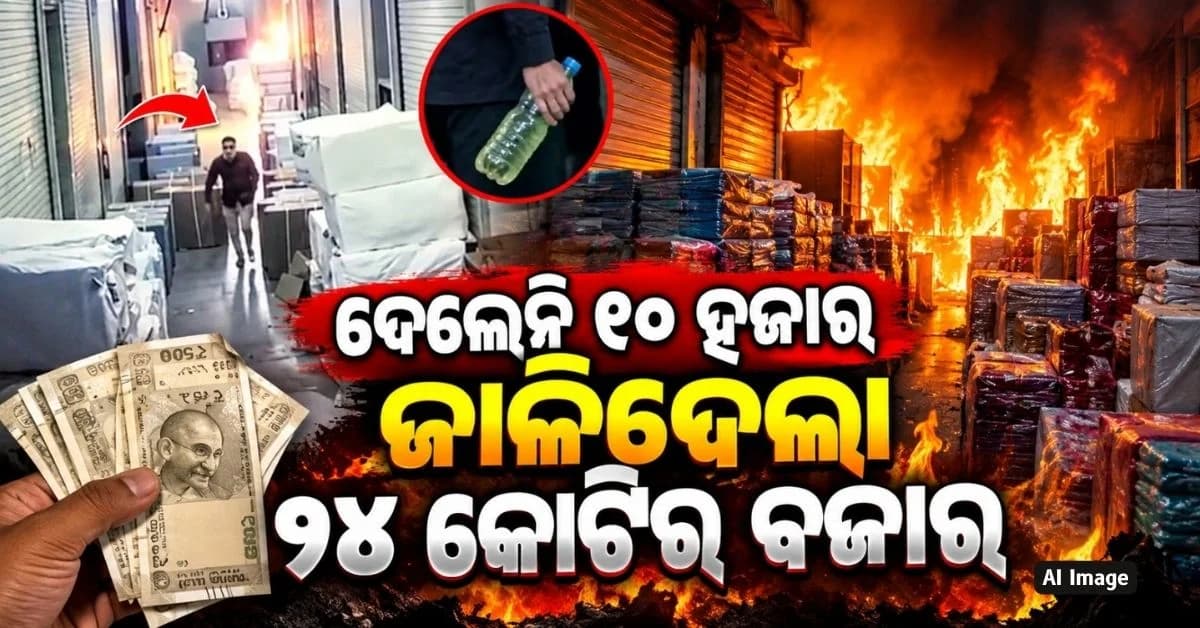 ଦରମା ବାବଦକୁ ବକେୟା ଥିଲା ୧୦ ହଜାର ଟଙ୍କା, ୨୪ କୋଟିର ବସ୍ତ୍ର ବଜାରରେ ଲଗାଇଦେଲା ନିଆଁ