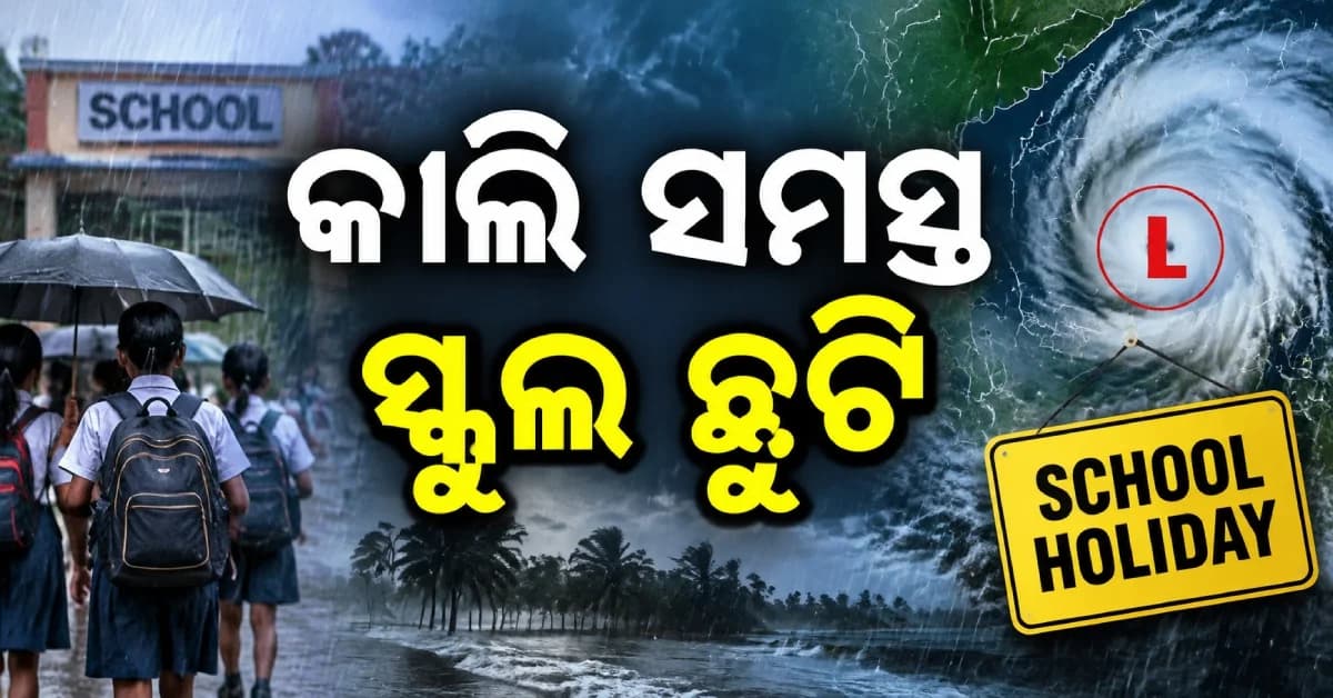 ଓଡ଼ିଶାରେ ବର୍ଷାର ତାଣ୍ଡବ, କାଲି ଏହି ଜିଲ୍ଲାର ସମସ୍ତ ସ୍କୁଲ ଛୁଟି