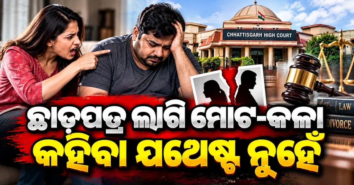 ପତ୍ନୀ କହୁଥିଲେ 'କଳା-ମୋଟା', ଅଦାଲତର ଦ୍ୱାରସ୍ଥ ହେଲେ ସ୍ୱାମୀ; ଛତିଶଗଡ଼଼ ହାଇକୋର୍ଟ ଦେଲେ ଐତିହାସିକ ରାୟ