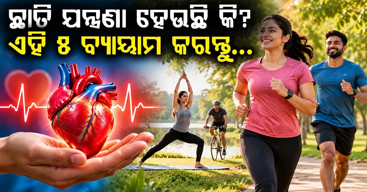 ବିଶ୍ୱ ହୃଦୟ ଦିବସ 2026: ଚାଲିବା ଠାରୁ ପହଁରିବା ପର୍ଯ୍ୟନ୍ତ, ଏହି ୫ଟି ବ୍ୟାୟାମ ଆପଣଙ୍କ ହୃଦୟ ପାଇଁ ଭଲ