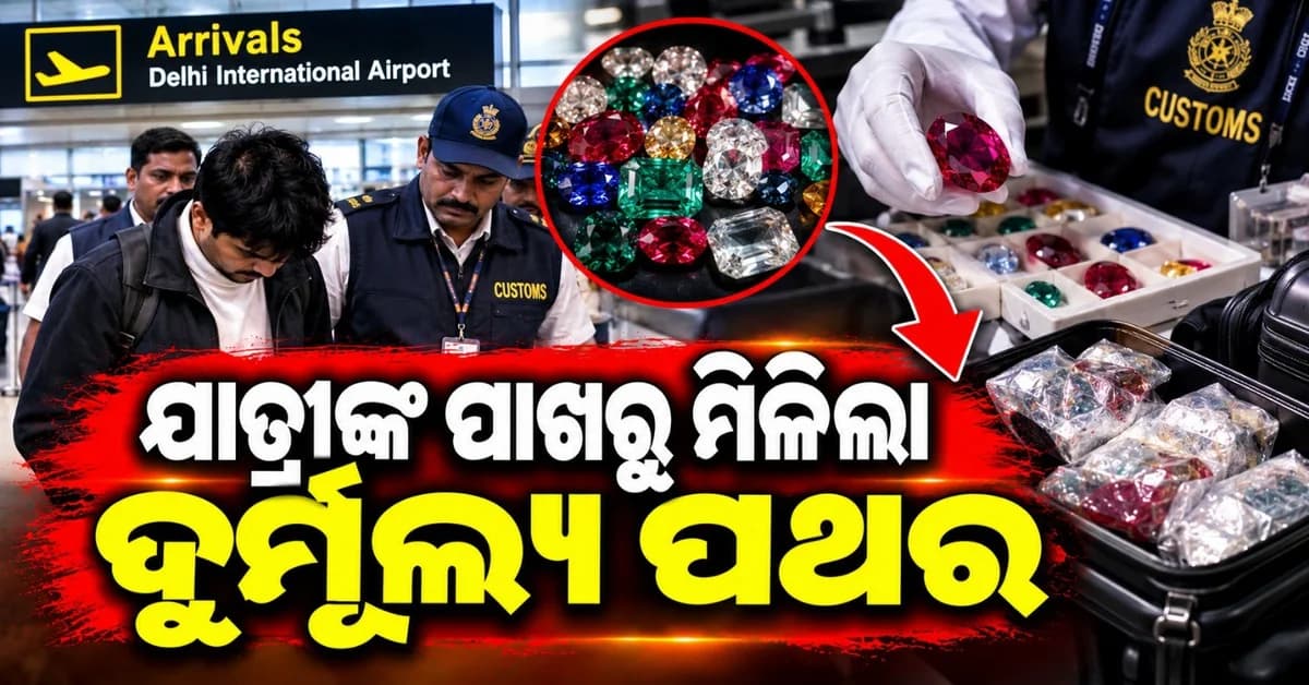 ବିମାନ ଯାତ୍ରୀଙ୍କ ପାଖରୁ ମିଳିଲା ଦୁର୍ଲଭ ପଥର; ତାଜୁବ ହୋଇଗଲା ସୀମା ଶୁଳ୍କ ବିଭାଗ