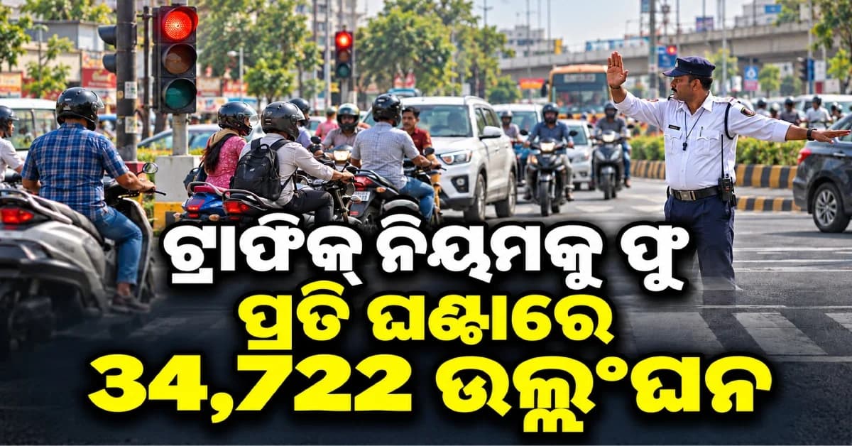 ହେଲମେଟ୍ ନାହିଁ...Red Lightକୁ ମାନୁନାହାନ୍ତି, ରାଜଧାନୀରେ ପ୍ରତି ଘଣ୍ଟାରେ ୩୪ ହଜାର ଟ୍ରାଫିକ ଉଲ୍ଲଂଘନ !