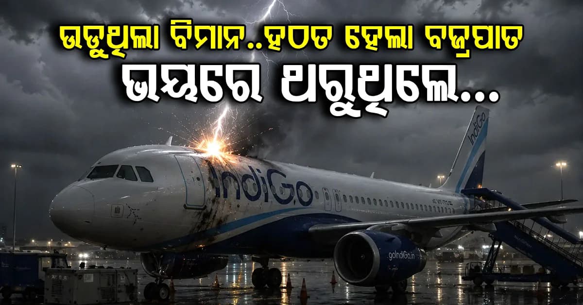 ୧୭,୦୦୦ ଫୁଟ ଉଚ୍ଚତାରେ ଉଡ଼ୁଥିଲା ବିମାନ….ହଠାତ ଇଣ୍ଡିଗୋ ବିମାନ ଉପରେ ବଜ୍ରପାତ ହେଲା…ଆଉ ତା’ପରେ