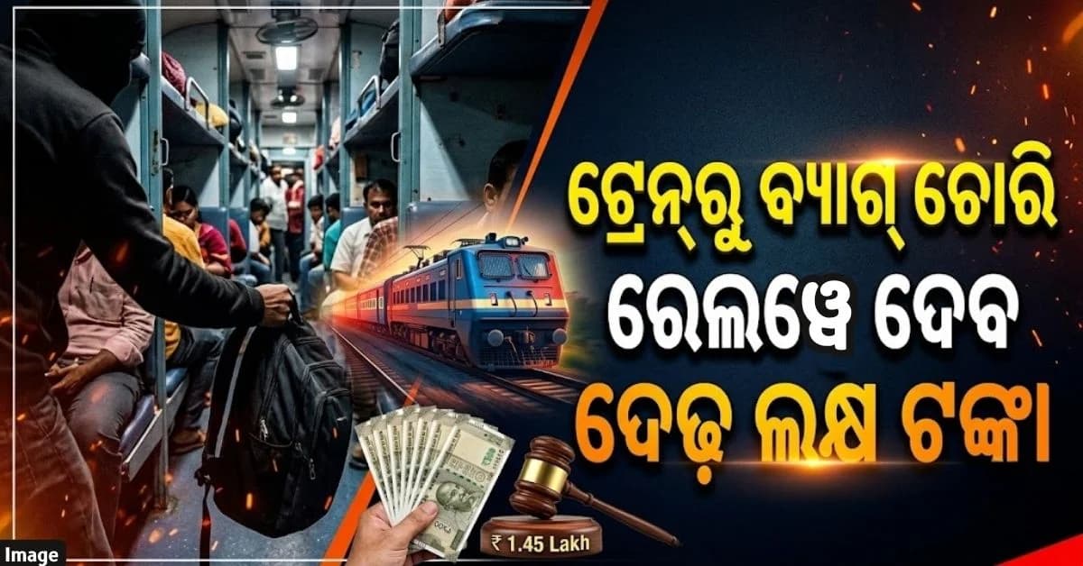 ଟ୍ରେନ୍ରୁ ଚୋରି ହୋଇଗଲା ଯାତ୍ରୀଙ୍କ ବ୍ୟାଗ୍; ୧ ଲକ୍ଷ ୪୫ ହଜାର ଟଙ୍କା ଦେବାକୁ ରେଲୱେକୁ ନିର୍ଦ୍ଦେଶ