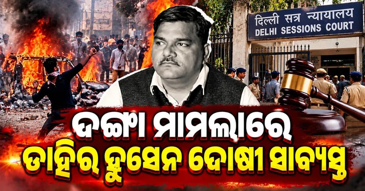 ଦିଲ୍ଲୀ ଦଙ୍ଗା ମାମଲାରେ ତାହିର ହୁସେନ ଦୋଷୀ ସାବ୍ୟସ୍ତ; ୧୬ ନଭେମ୍ବରରେ ହେବ ପରବର୍ତ୍ତୀ ଶୁଣାଣି