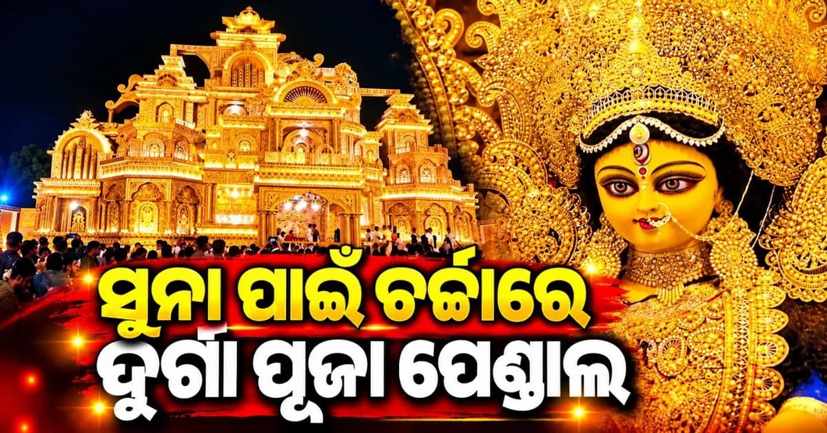 ୧୦୦ କେଜି ସୁନାରେ ସଜ୍ଜିତ ମାଆଙ୍କ ଦରବାର; ନବରାତ୍ରୀ ସମୟରେ ଆକର୍ଷଣ ପାଲଟିଲା ସିଲିଗୁଡ଼ି ପେଣ୍ଡାଲ