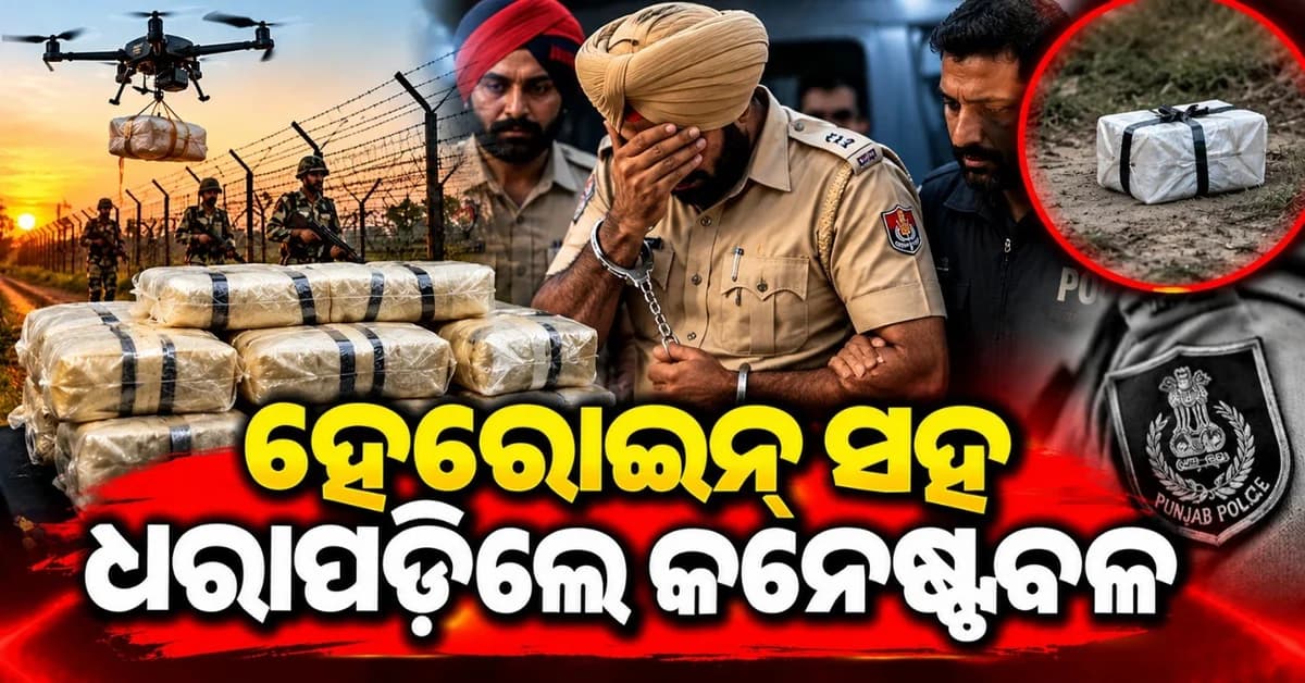 ୧୫ କେଜି ହେରୋଇନ୍ ସହ ପଞ୍ଜାବ ପୋଲିସ କନେଷ୍ଟବଳ ଗିରଫ