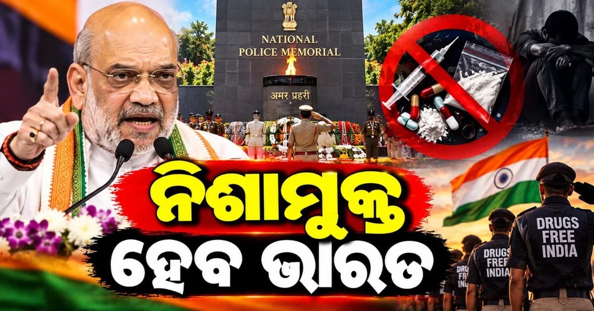 ଜାତୀୟ ପୋଲିସ ସ୍ମାରକୀରେ ଗୃହମନ୍ତ୍ରୀଙ୍କ ବଡ଼ ଘୋଷଣା; ନିଶାମୁକ୍ତ ଭାରତ ପାଇଁ ଦେଲେ ଡେଡଲାଇନ୍