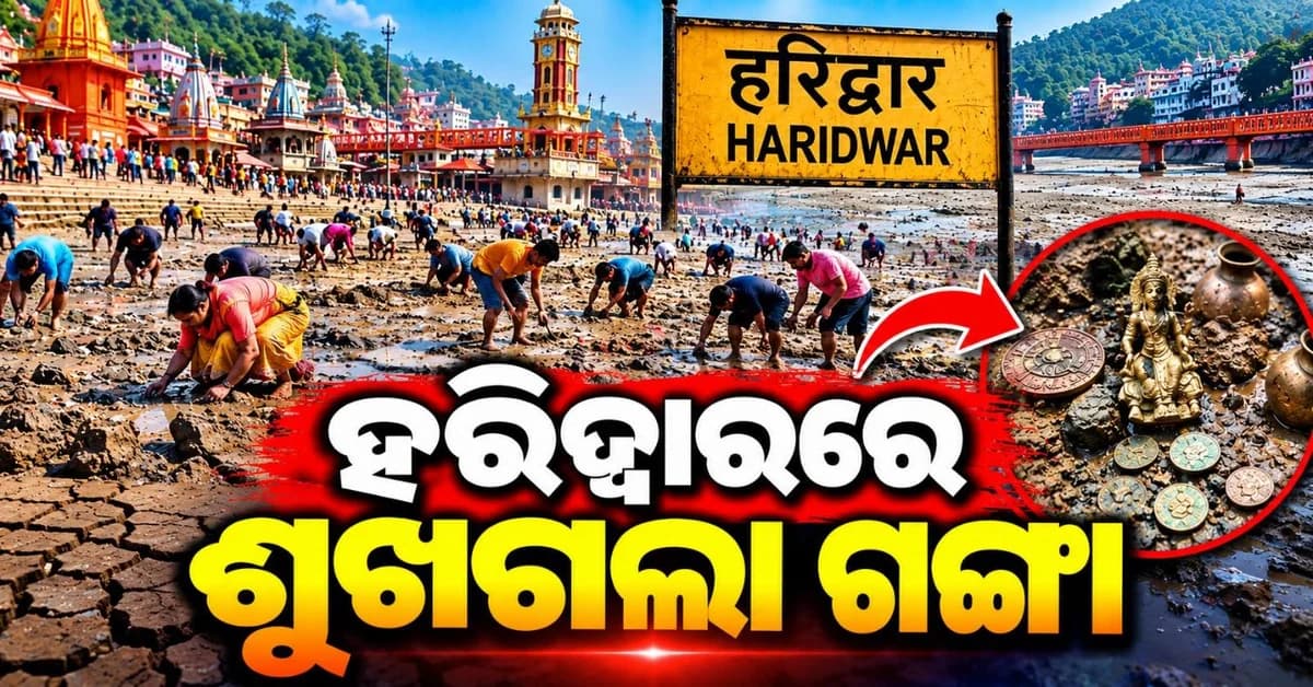 ଦୀପାବଳି ହରିଦ୍ୱାର ଠାରେ ଶୁଖିଗଲା ଗଙ୍ଗା; ଧନ ଖୋଜିବା ପାଇଁ ଲୋକଙ୍କ ଭିତରେ ଚାଲିଛି ପ୍ରତିଯୋଗିତା