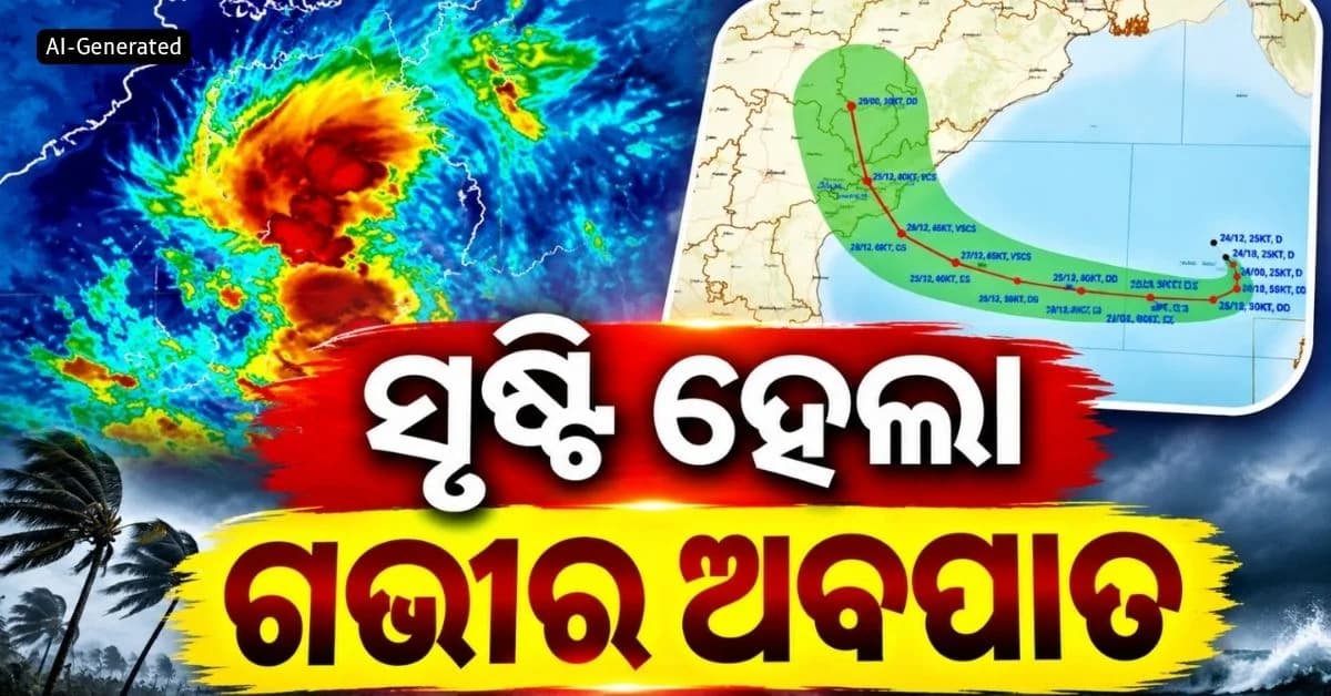 ଘଣ୍ଟା ପ୍ରତି ୫ କି.ମି. ବେଗରେ ଗତି କରୁଛି ଗଭୀର ଅବପାତ; ୨୬ ସକାଳେ ବାତ୍ୟା