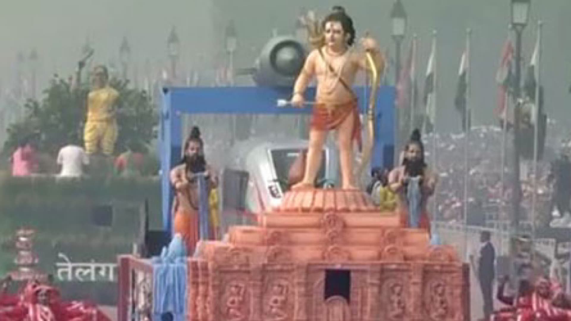 Uttar Pradesh tableau symbolising Lord Ram Lalla's Pran Pratishtha takes part in Republic Day Parade