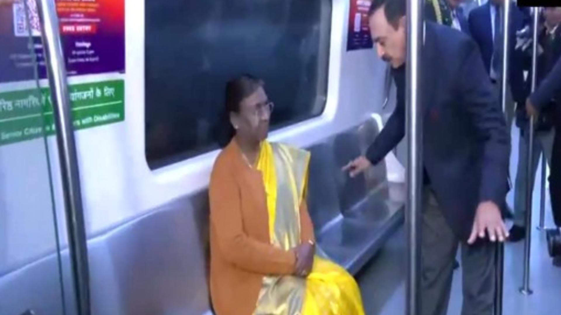 President Droupadi Murmu Takes Ride On Delhi Metro
