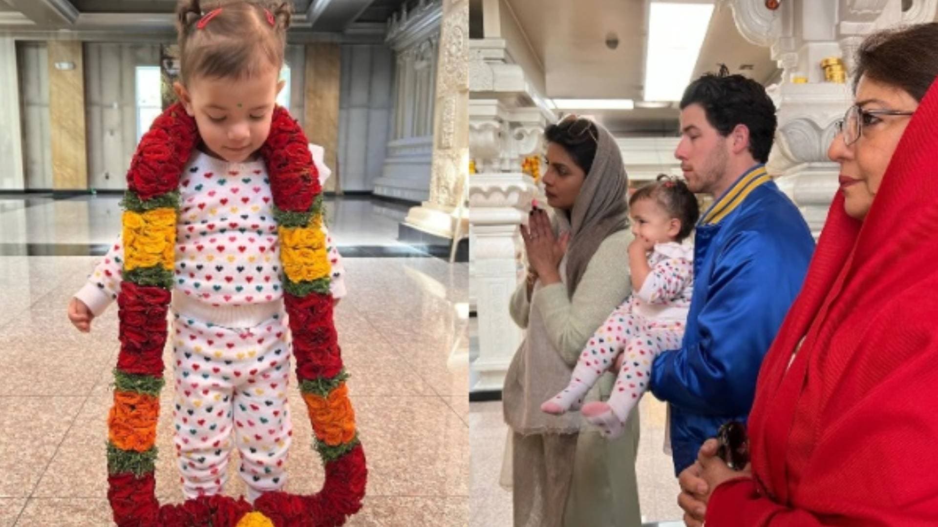 Priyanka, Nick Seek Blessings At Temple With Daughter Malti Marie On Her 2nd Birthday