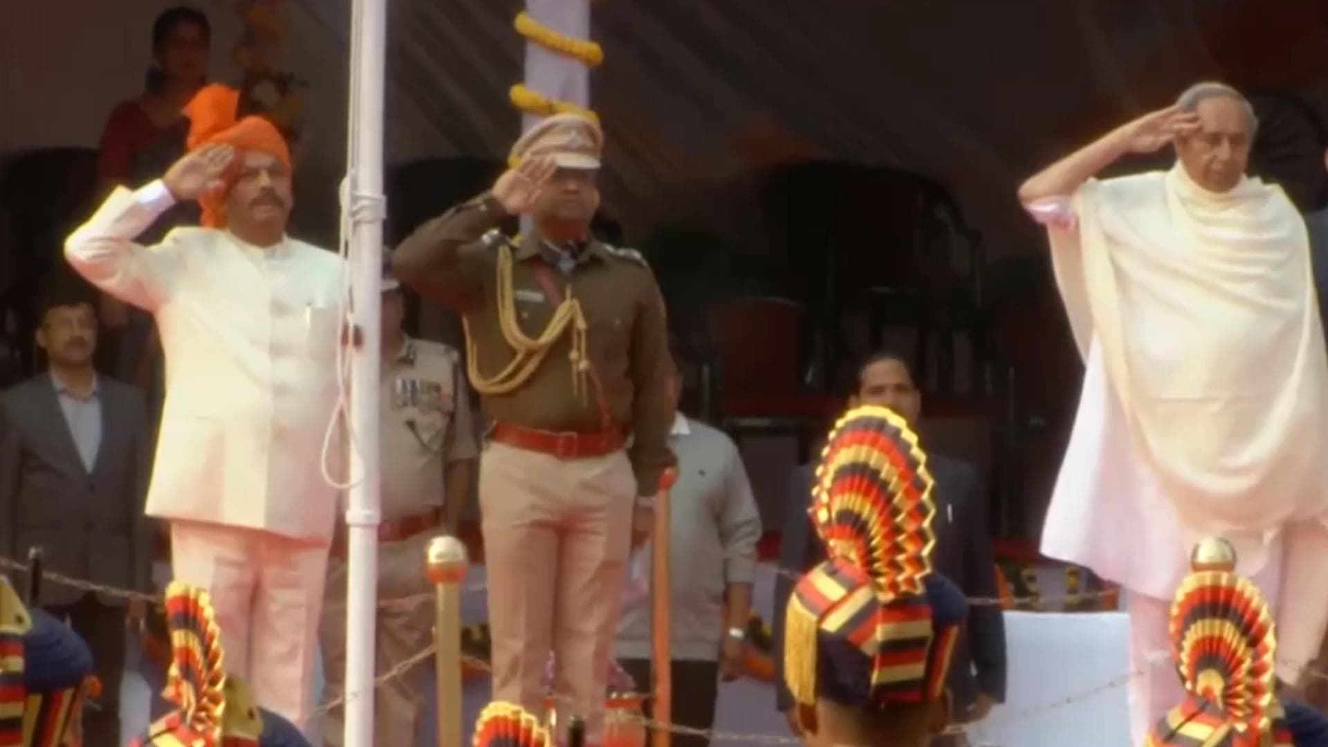 Odisha Governor Raghubar Das Unfurls National Flag On Republic Day