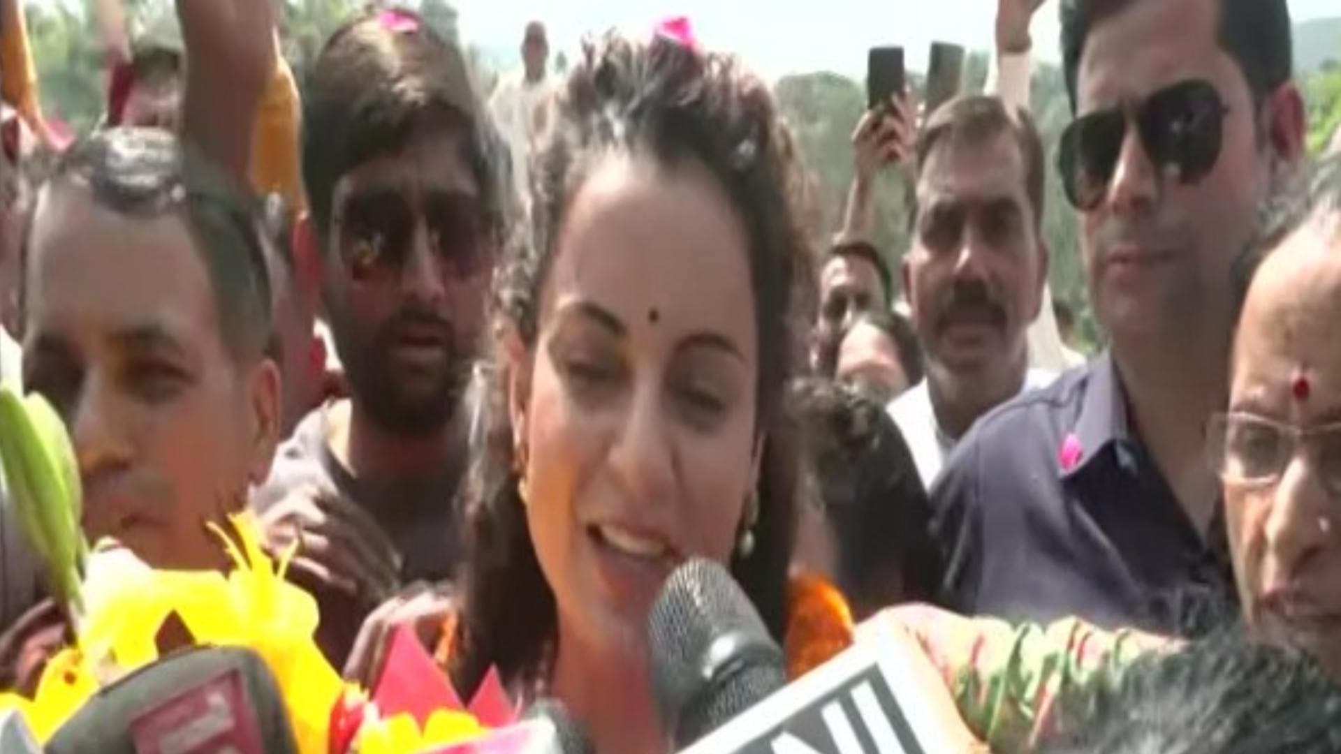 BJP's Candidate Kangana Ranaut Holds Roadshow In Himachal's Mandi