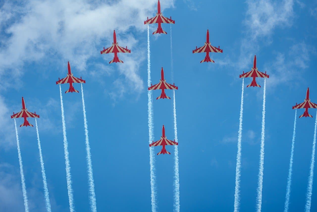 Surya Kiran Aerobatic Team to Stun Crowd with Aerial Spectacle Ahead of Cricket World Cup Final"