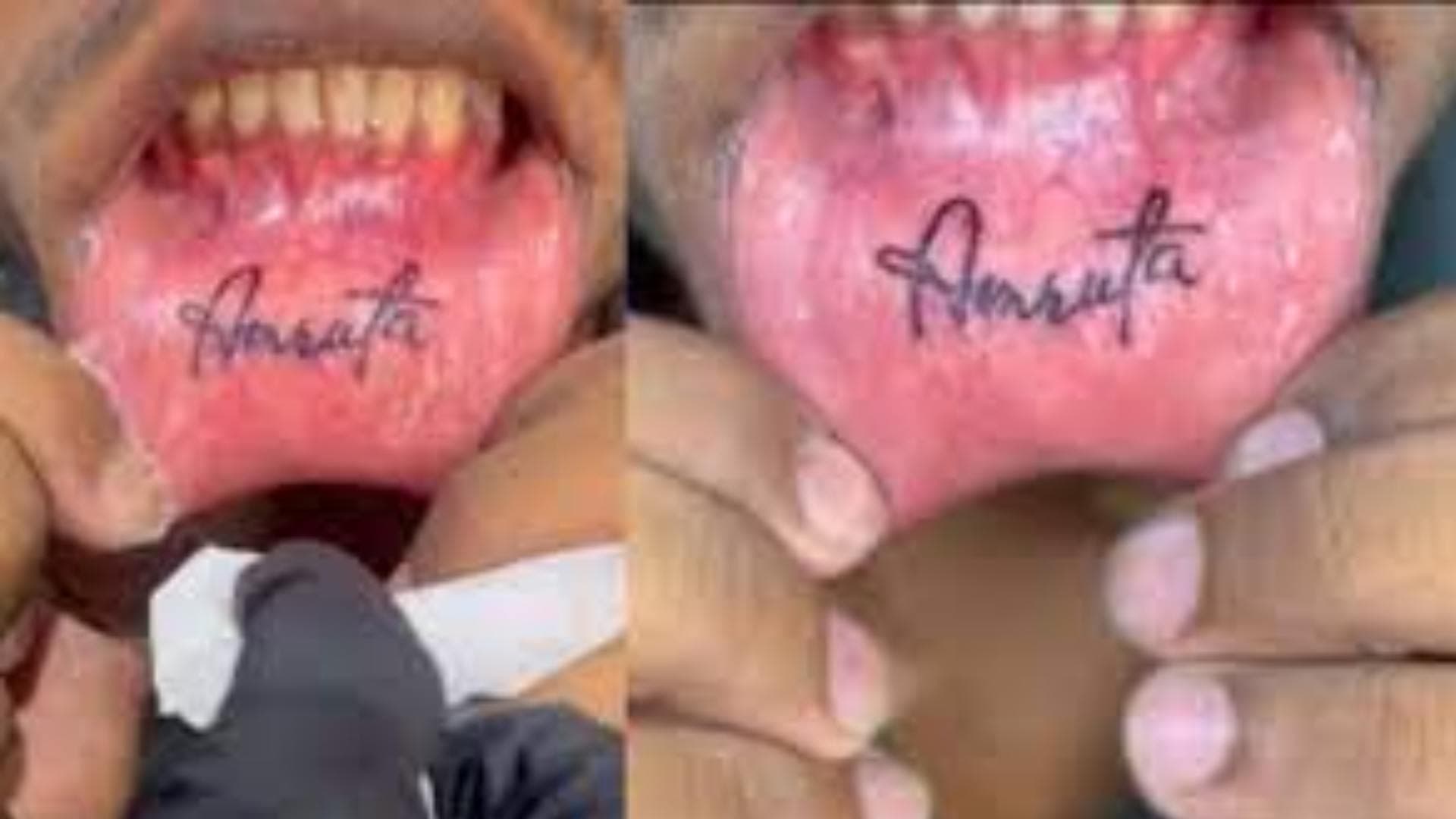 Viral Video: Man Tattoos Girlfriend's Name Inside Lower Lip, Netizen Reacts