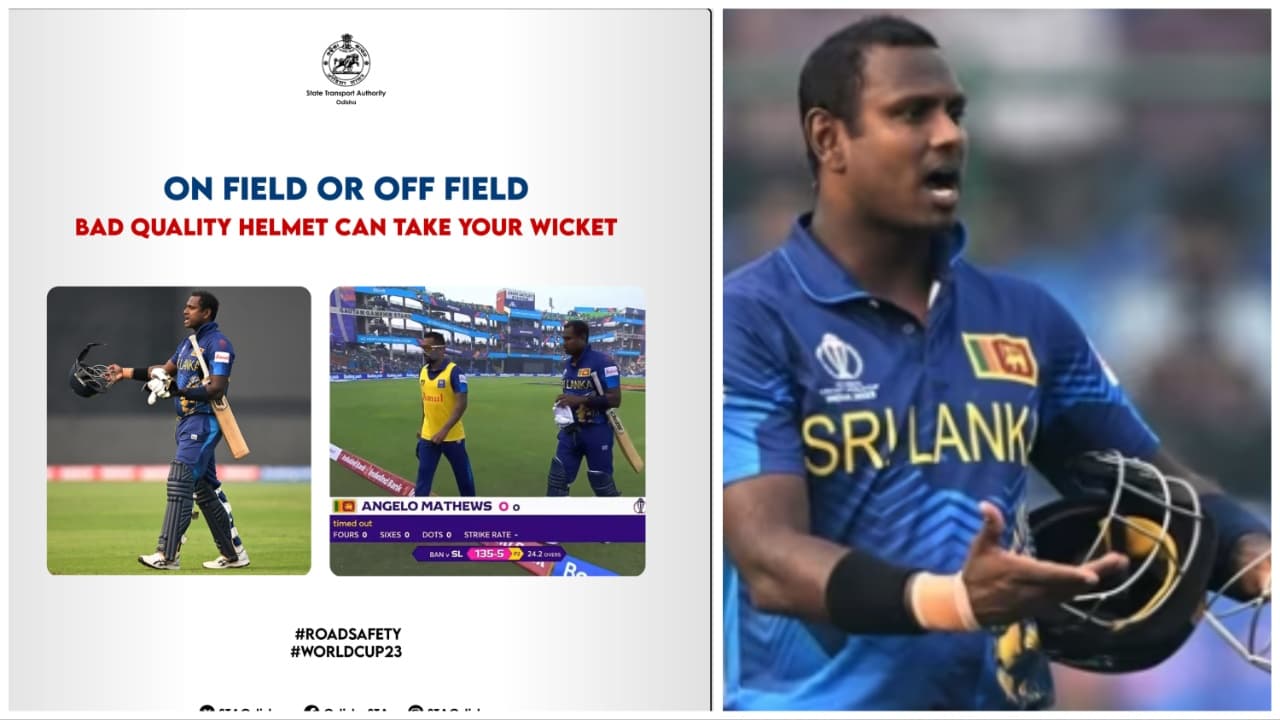 State Transport Authority's Helmet Awareness Post After Angelo Mathews 'Timed Out' Wicket Goes Viral