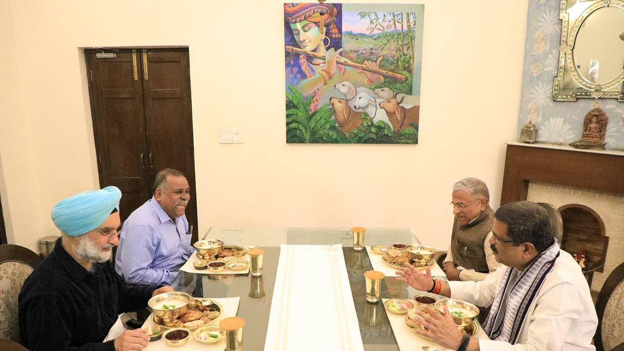 Pradhan Celebrates Pakhala Divas With Friends In Delhi