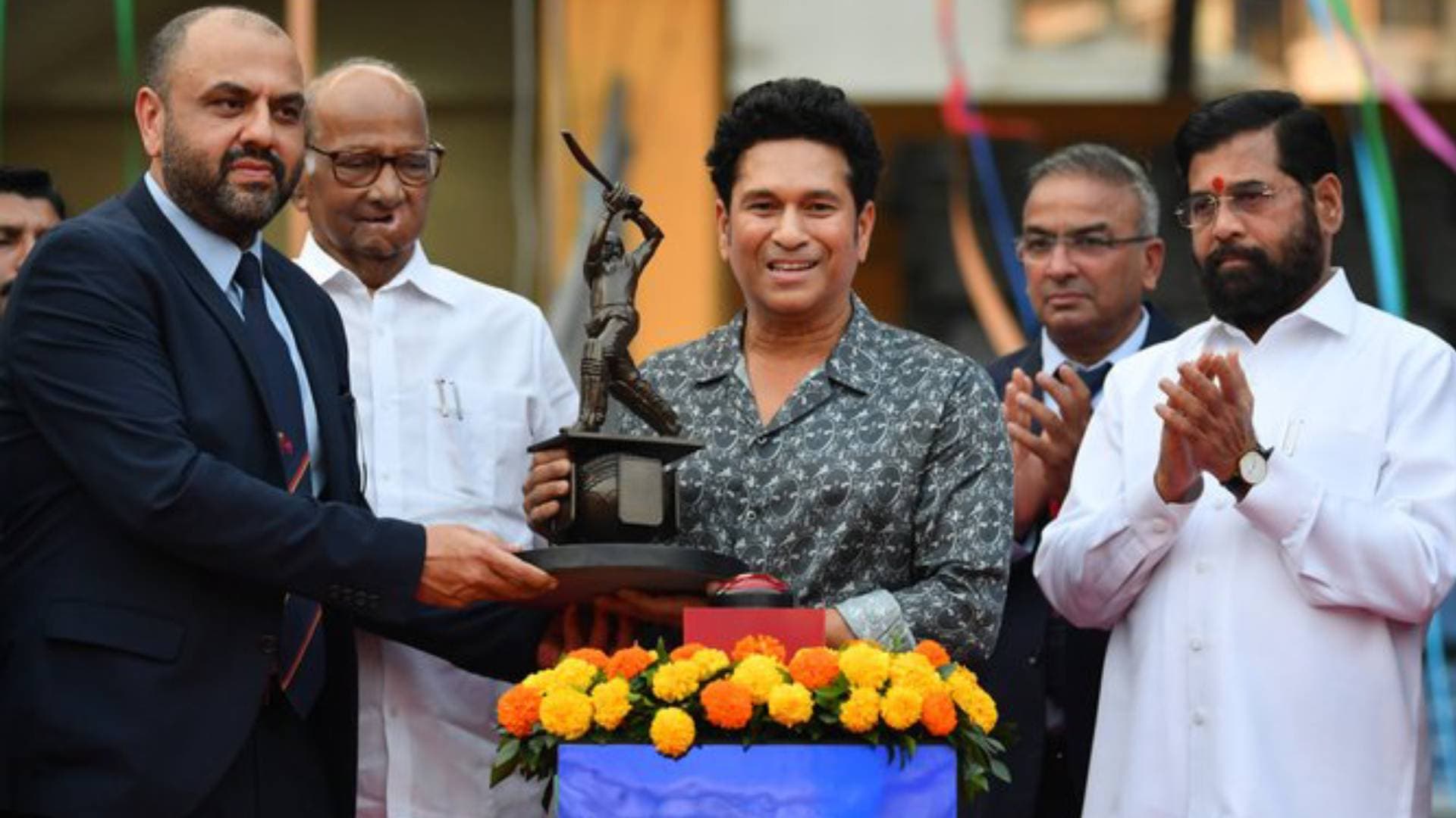 Sachin Tendulkar Honoured With Life-Sized 'Master Blaster' Statue At Wankhede Stadium