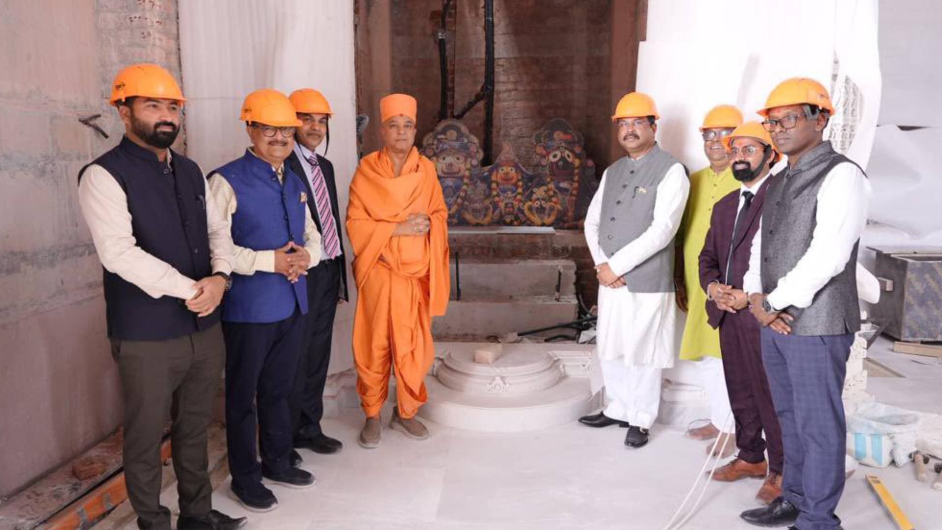 Dharmendra Pradhan Visits Under-Construction BAPS Hindu Temple In Abu Dhabi