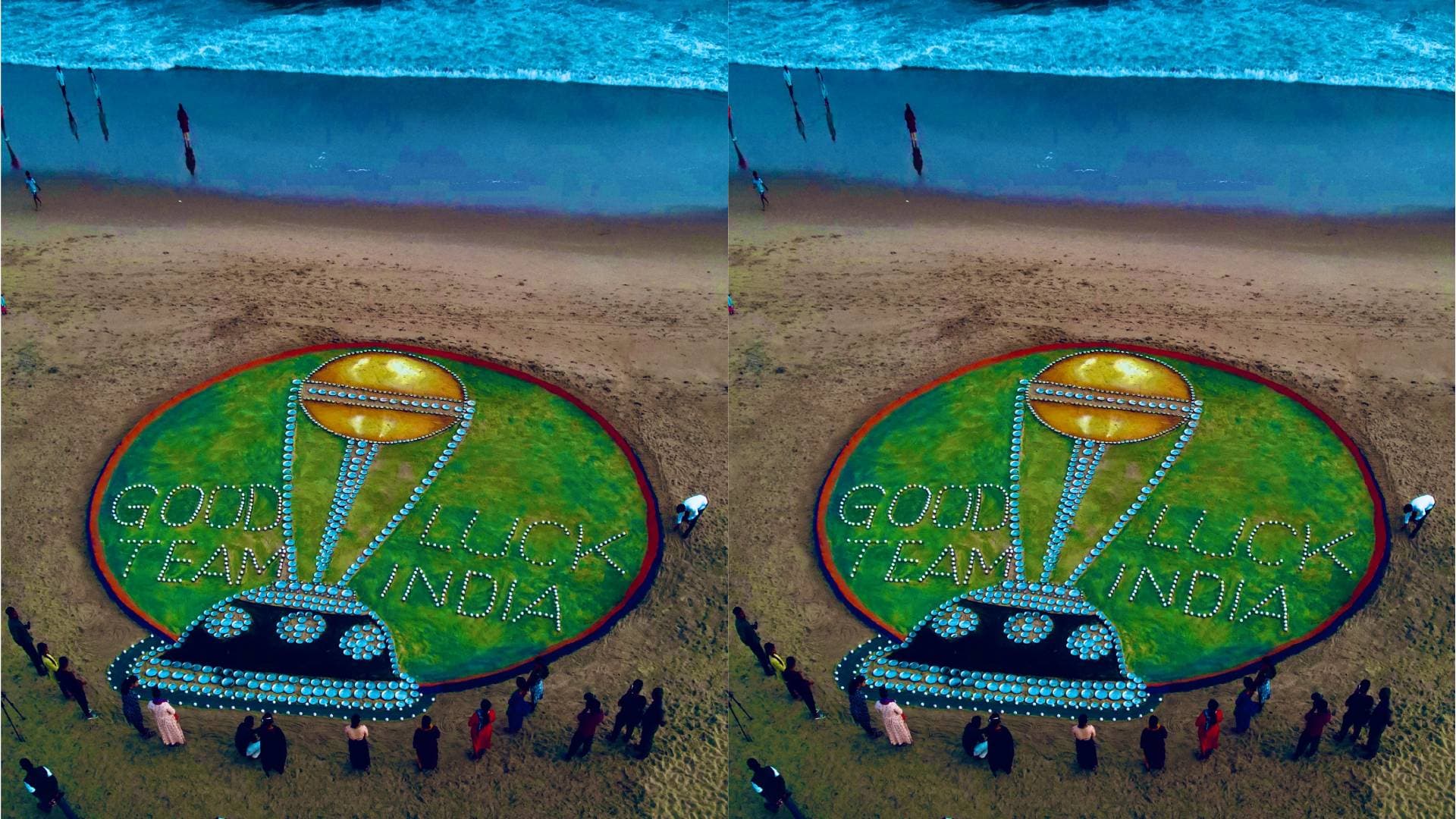 Sand Artist Sudarsan Pattnaik Wishes 'Team India' Best Of Luck With Sand Sculpture