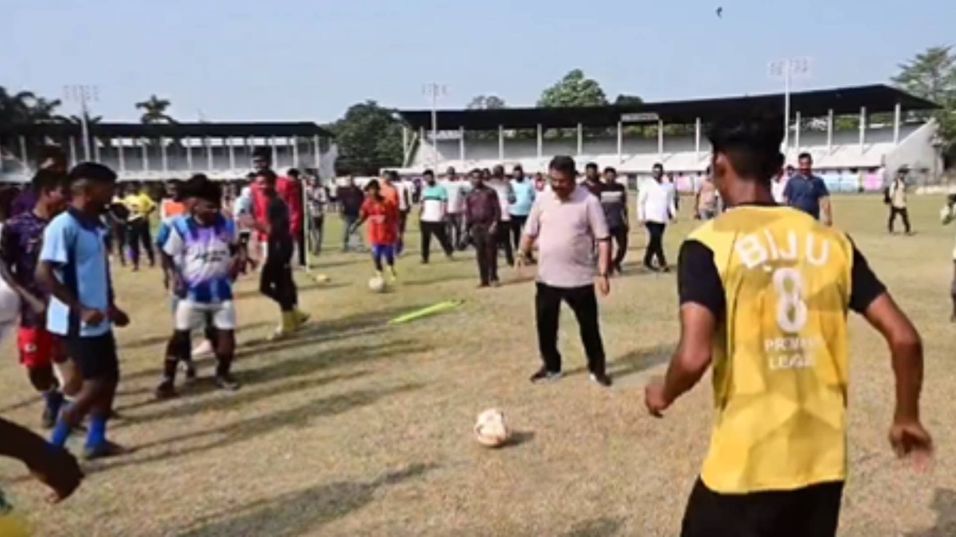 Elections 2024: Dharmendra Pradhan Interacts With Sportspersons At VSS Stadium In Sambalpur