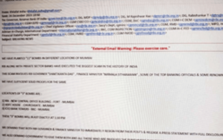 RBI, Two Private Banks Receive Terror Threats At 11 Sites, Turn Out To Be Hoaxes