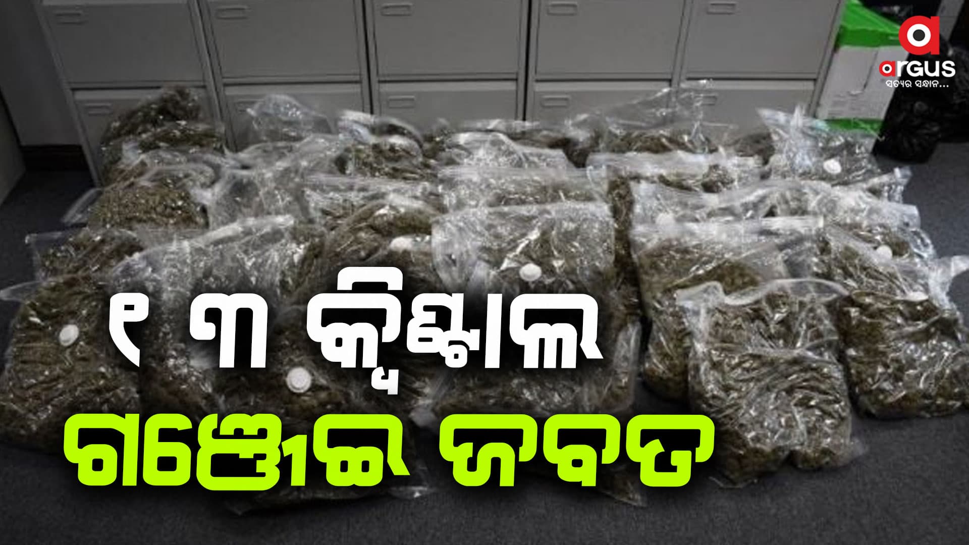 ୧୩ କ୍ୱିଣ୍ଟାଲ ଗଞ୍ଜେଇ ଜବତ, ୩ଅଟକ