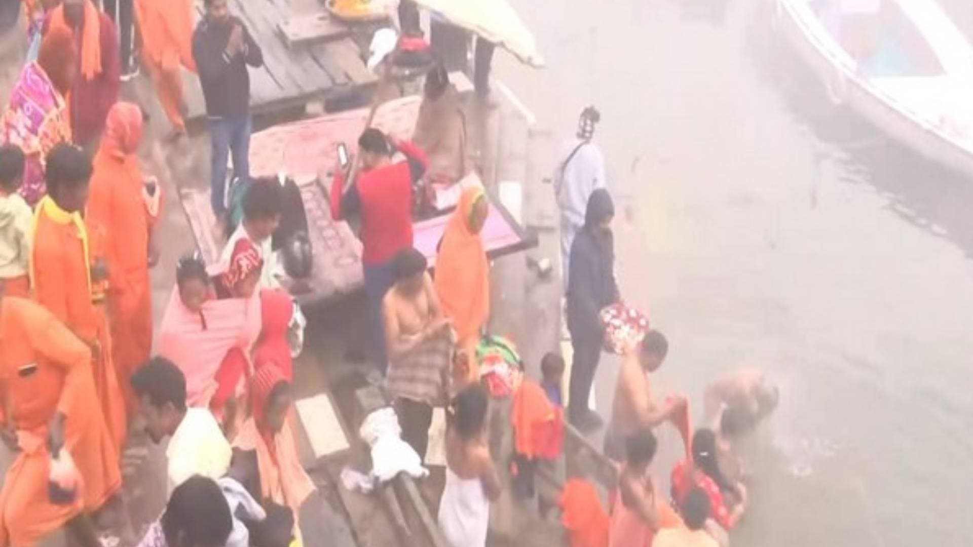 Uttar Pradesh: Devotees Take Holy Dip In Ganga River At Varanasi Ahead Of Ram Mandir Inauguration