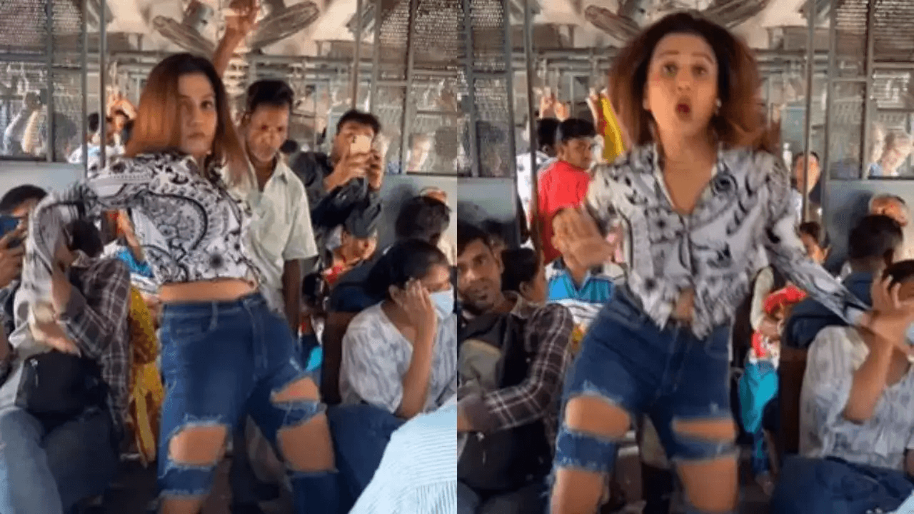 Girl Dance to Bhojpuri Song Inside Crowded Train: Video Goes Viral
