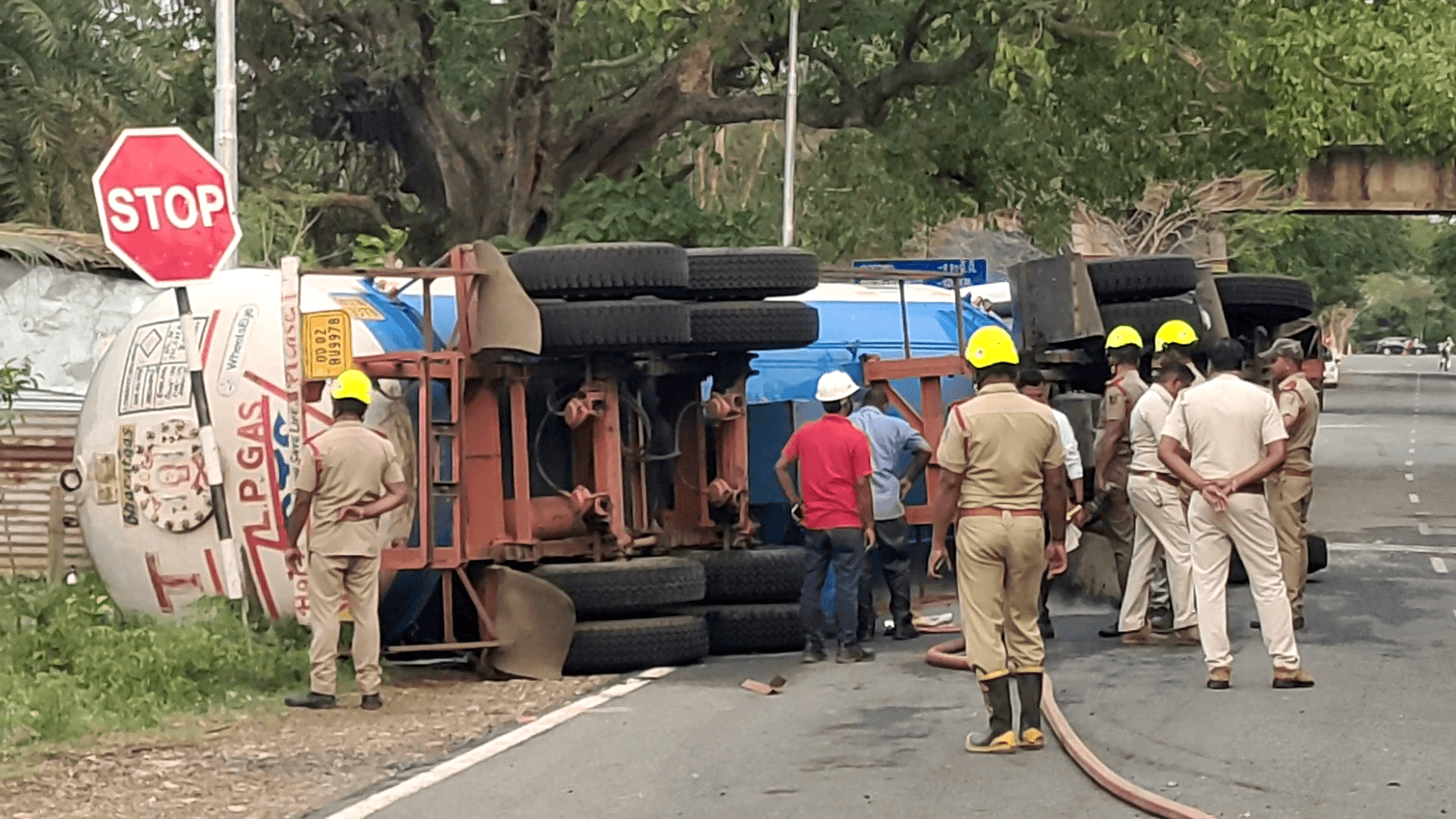 LPG Tanker Overturns Near Khollikote, Rescue Operation On