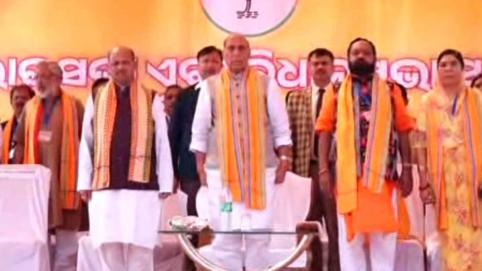 Defence Minister Rajnath Singh Arrives In Nabarangpur, To Attend BJP Meeting