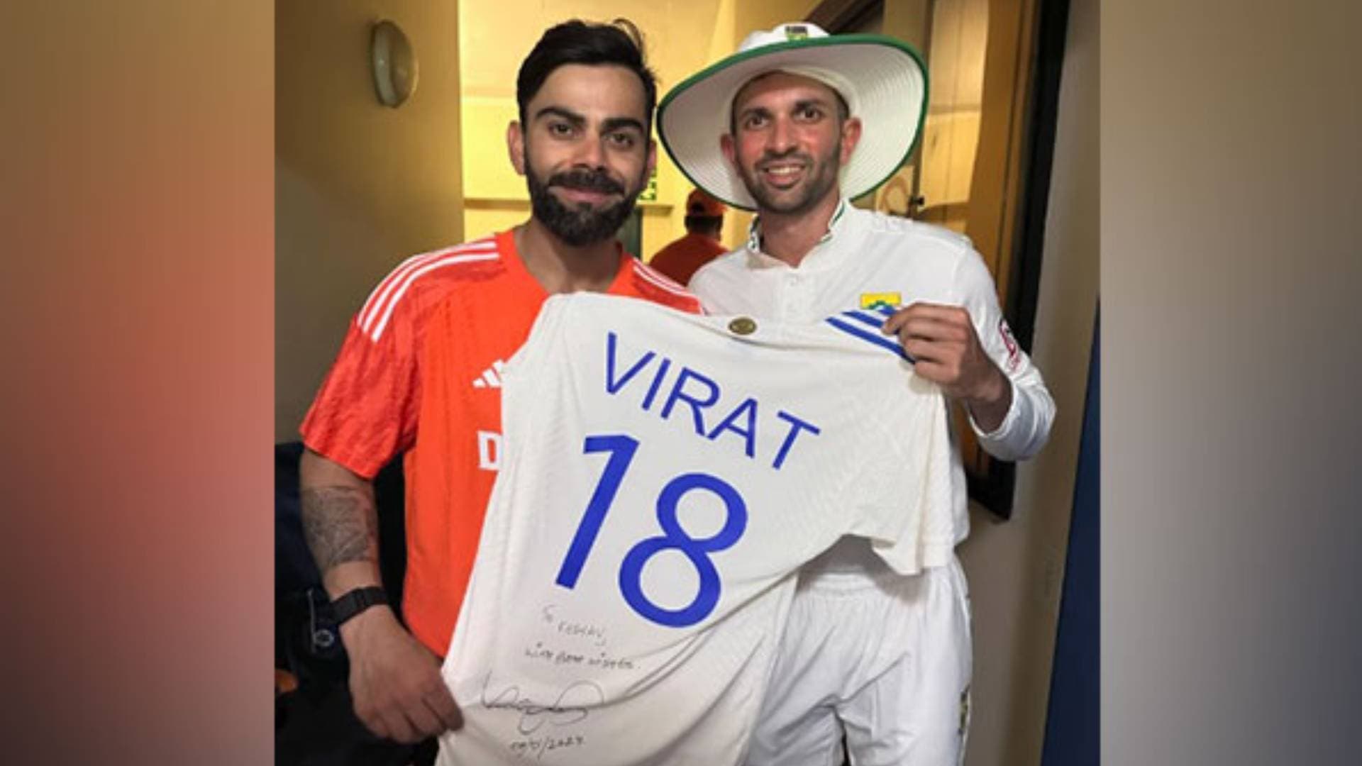Virat Kohli Gifts Signed Jersey To Proteas Spinner Keshav Maharaj